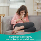 opove Nasal Irrigation System, Sinus Rinse Kit with 1 Nose Cleaner & 15 Salt Packets, Self-Cleaning & Automatic Waste Collection, Rechargeable Sinus Rinse Bottle for Relieving Nasal Discomfort