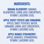 Gerber Stage 2 Baby Food, Apple Sweet Potato Cinnamon, Apple Mango Strawberry, and Banana Blueberry Puree Pouches, 18-Pack