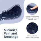 Crave Naturals Glide Thru Hair Brush - Detangler Brush for Curly, Straight, Wet or Dry Hair - Gentle Detangling Brushes for Adults, Kids, Toddlers - Hair Accessories for Women, 7.5"x3" - Terazzo