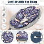 Pea Pod Infant Car Seat Insert 2-in-1 Baby Car Seat Head & Body Support for Newborn Girl Reversible 3 Layer Warm Preemie Carseat Stroller Cushion Headrest with Soft Minky Dot Fabric, Cute Dinosuar