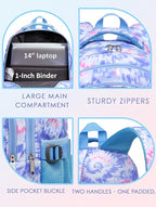 BLUEFAIRY Kids Backpack for Girls Elementary Primary Middle School Bags for Aged 8-10 for Teens Childs Bookbags Back to School Book Bags Cute Mochilas para Niñas Tie-dye Violet