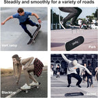 WhiteFang Skateboards for Beginners, Complete Skateboard 31 x 7.88, 7 Layer Canadian Maple Double Kick Concave Standard and Tricks Skateboards for Kids and Beginners