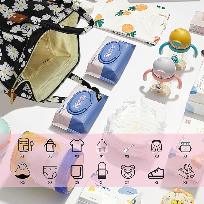 Femuar Diaper Bag Backpack Multifunction Maternity Diaper Bag for Baby Girls & Boys Large Capacity Travel Nappy Bags