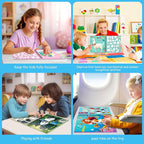 homicozy 3PCS Sticker Paint Books for Kids Ages 4-10,Unicorn Mermaid Animals Designs Paint by Stickers,Sticker by Numbers,Party Birthday Gifts for Girls 4-10,Create 30 Pictures One Stickers at A Time