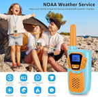 Walkie Talkies for Kids Rechargeable Walkie-Talkie for Adults Long Range FRS 2 Way Radio 3 Pack with Lanyard Battery 4 Miles NOAA USB, Family Toys for 3-12 Year Old Girls Boys Toddlers Camping