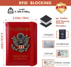 Passport Holder Cover Travel Wallet RFID Blocking Wallets Family Passport Organization Personalized Wallet Case for Men and Women Travel Must Haves (Red)