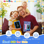 Astrodraw Drawing Pad Toys, Colorful LCD Writing Tablet for Kids, Doodle Board for Toddlers 3 4 5 6 Years Old, Travel Sensory Space Toy for Boys Girls, Birthday Gift Idea (Blue/Yellow)