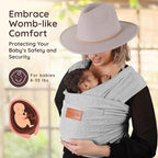 Baby Wrap Carrier - Premium Cotton Baby Carrier Wrap for Newborn to Toddler- Infant Carrier- Baby Holder One Size Fits All with Front Pocket(Beige) by Max&so