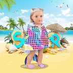 K.T. Fancy 8pcs Girl Doll Clothes and Accessories Sleeping Bag Mermaid Tail Dresses and Bikini Outfit Clothes Fits 18 Inch Girl Doll