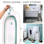 Lulyboo Collapsible Baby Bathtub - Lightweight Newborn Bathtub - Easy to Store Baby Tub for 0 to 12 Months - Foldable Toddler Infant Bath tub - Sensitive Plug Water Temperature - Baby Registry Search