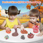 LAWOHO 6 Packs Forest Slime Kit - Clear, Butter, Cloud Slime Making Kit, Slimes for Kids with Animal Add-ins, 360ml Slimes Kits for Boys & Girls Birthday Halloween Christmas Easter Gifts Party Favors