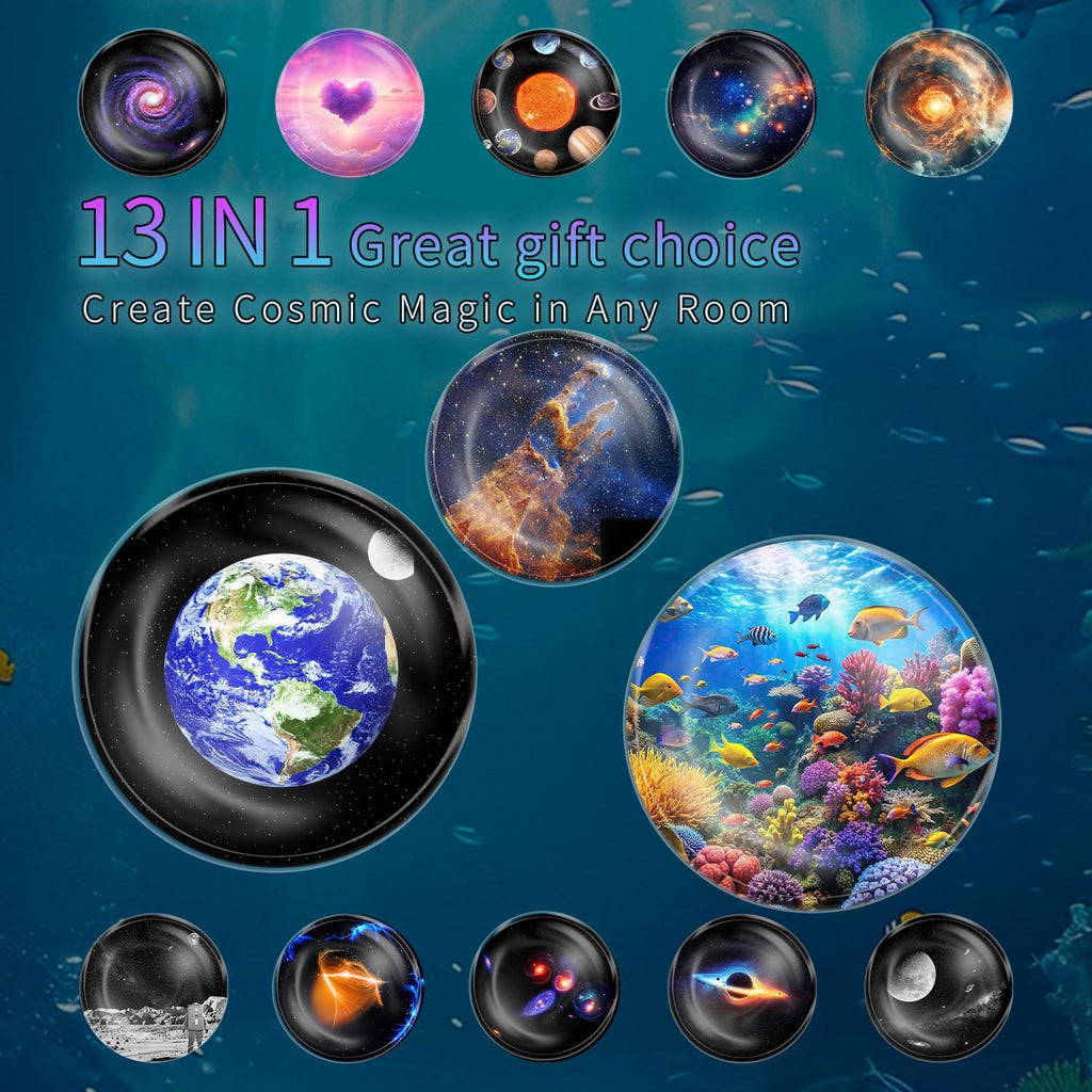 Galaxy Projector,Flevo Star Projector,Bedroom Night Light for Kids,Home Planetarium with Remote Control,13 Film Discs 4K HD,for Kids Bedroom Ceiling Home Living Room Decor Birthday Gifts