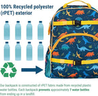 Wildkin ECO rPET 15-inch Kids Backpack – Sustainable, Padded, Adjustable – Jurassic Dinosaurs
