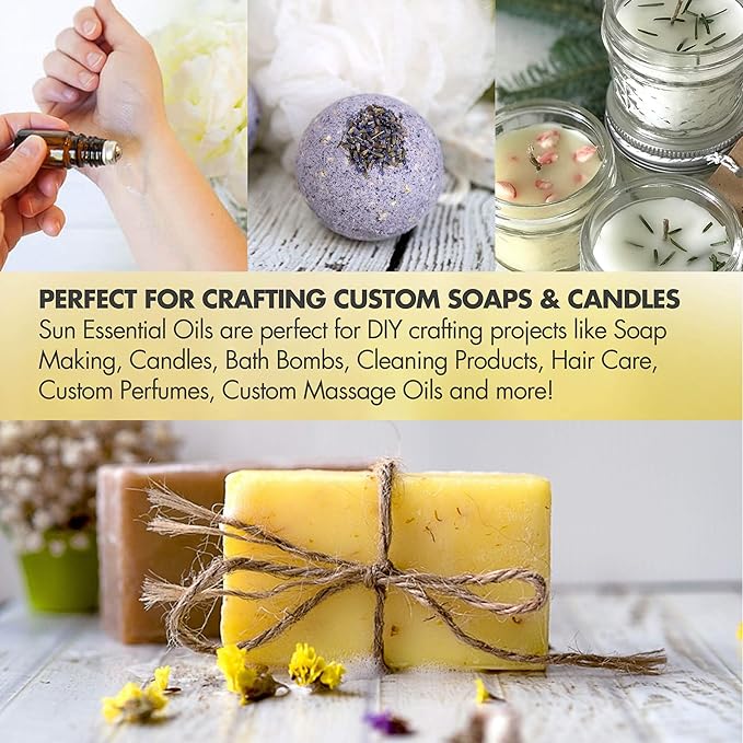 Sun Essential Oils – 8 oz Camphor Essential Oil with Dropper for Diffuser, Skin, Aromatherapy Massage, Humidifier, Crisp Scent for Candle, Lotion & Soap Making, Room Fragrance