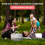 Rope Diaper Caddy - Storage for Baby and Toddler Items - Portable Cotton Organizer Easily Holds Diapers, Wipes, Clothing - Useful for Nursery, Bedroom (Gray, Extra Large)