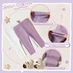 Newborn Toddler Baby Girl Pants Leggings Ribbed Straight Flare Infant Girl Pants Leggings Bell Bottoms 5 Packs