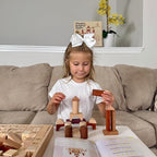 Hexagon Montessori Wooden Building Blocks – 86 Pieces FSC-Certified Beech | Alphabet & Number Blocks with Board Game, Storage Bag & 15-Challenge Guide | Stacking Toy for Kids Ages 3+