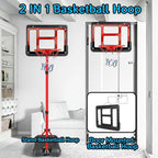 Boys Toy Gifts for 3 4 5 6 7 8 Years Old, Kids Basketball Hoop Adjustable Height 3.5FT-6.2FT, Mini Basketball Hoop for Kid Boys, Basketball Goal Toys Outdoor Indoor Game Gifts for Boys, Red