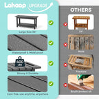 35" Shower Bench, Waterproof Poly Lumber Shower Stool for Shaving Legs, Shower Chair Seat Holds up to 400lbs, Bathroom Bench for Inside Shower, Non-Slip (Grey)