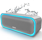 DOSS SoundBox Pro Bluetooth Speaker with 20W Stereo Sound, Active Extra Bass, IPX6 Waterproof, TWS Pairing, Multi-Colors Lights, 20H Playtime, Portable for Beach, Outdoor-Grey