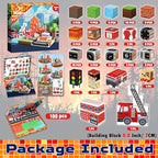 GoodyKing Magnetic Blocks|100PCS Fire Truck Magnetic Building Cube Game,Constructions Toys for Boys & Girls Age 3-4,5-8 9 10,STEM Montessori Stacking Toy,Sensory Tiles Building Christmas for Toddlers
