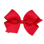 Wee Ones Baby Girls' Medium Grosgrain Hair Bow on a WeeStay Clip w/Plain Wrap - Red,One Size