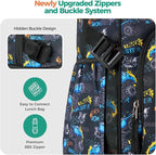 Choco Mocha Gamer Backpack for Boys, Elementary School Backpack for Boys Ages 6-8 Kids Kindergarten Backpack Bookbag 17 Inch with Chest Strap, Black