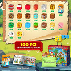 Magnetic Blocks, Magnet Tiles Building Blocks STEM Montessori Toddler Kids Toys for Boys Girls Ages 3+, Educational Construction Outdoor Toys, Classroom Must Have Learning Sensory Gifts (0.8IN)