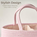 Diaper Caddy Organizer, Empty Gift Basket for Newborn Essentials, Baby Storage Basket, Stylish Gift Bag for Baby Shower, Boys and Girls – Large, Light Pink