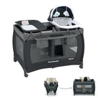 Pamo Babe 1-Second Setup 4-in-1 Playard for Babies - Heavy-Duty Steel Frame for Safe Sleep Space, Portable Crib with Changing Table, Locking Wheels, Breathable Mesh