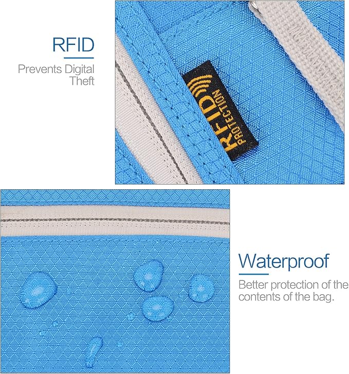 Neck Wallet Lightweight RFID Blocking Waterproof Travel Pouch for Women Men