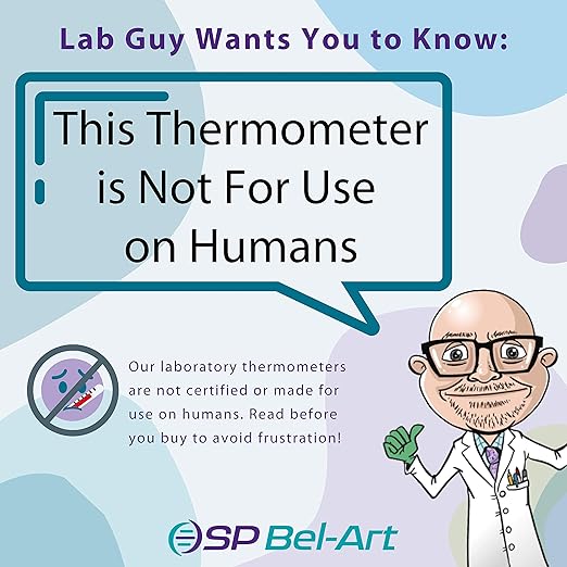 SP H-B DURAC General Purpose Lab Thermometer Total Immersion Glass Liquid Thermometer for Laboratories, Universities, Food and Beverage Processing, 0 to 230 F Degrees Celsius
