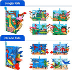 Baby Cloth Books 2PCS High Contrast Sensory Crinkle Book for Babies Tummy Time Early Learning Infant Toys for 0-18 Months