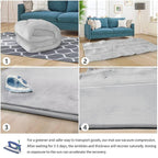 Baby Play Mat for Floor Tummy Time Mat Nursery Rug Muscle Mat Area Rug Playroom Rug Tatami Mat 6'7"x5'11" Memory Foam 1.3" Thick Crawling Mat for Babies,Toddlers, Infants, Kids(Light Gray)