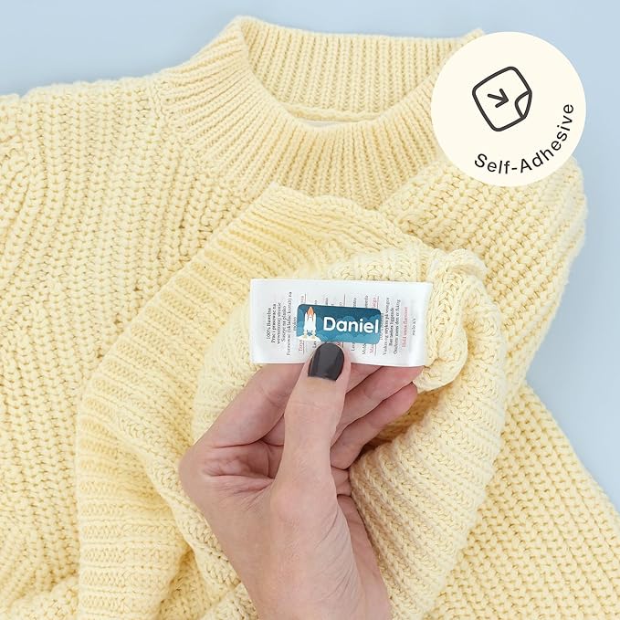 Personalized Name Labels for Kids (60) – Custom Waterproof & Durable Stickers for Clothing, Daycare, Office & School Supplies - Space