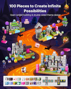 VEVOR Magnetic Blocks, 100 PCS Cemetery Zombies Set, Magnetic Building Cubes for Kids, STEM Montessori Sensory Toys for Christmas Birthday Gift, Construction Stacking Toy for 3+ Years Old Boys & Girls