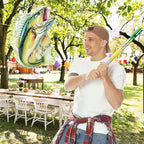 WERNNSAI Fish Piñata - Fishing Game Pinata Ocean Pinata Under the Sea for Boy Adult Party Decoration Summer Pool Party Game Supplies Favors with Bat Blindfold