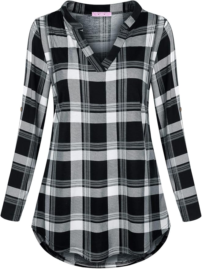 Joymom Maternity Rolled Long Sleeve Nursing Tops Tunic Blouses Breastfeeding