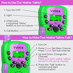 Vvinca Walkie Talkies for Kids Rechargeable, Spider Toys for Ages 3 4 5 6 7 8 9 10 Boys Girls Christmas Birthday Gifts for 3-12 Year Old, 2 Way Radio 22 CH VOX Long Range Walkie Talkie with Flashlight