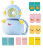 JunNeng Toddler Baby Head Protector Backpack for Toddler Walker with Knee Pads&Anti-Slip Socks, Robot Blue