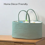 Diaper Caddy Organizer, Empty Gift Basket for Newborn Essentials, Baby Storage Basket, Stylish Gift Bag for Baby Shower, Boys and Girls – Large, Sage Green