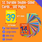 51 PCS Number Flashcards, 0-50 Double Sided Printed Cards with 2 Reclosable Rings, Learn Numbers, Learn to Count-Fun Learning and Educational Flashcards Learning Tool for Kids, Preschoolers, Toddlers