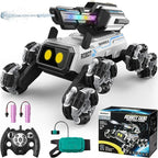 Robot Dog RC Stunt Car Toys - Gesture Sensing Remote Control car with Mecanum Wheels, LED Eyes, 3 Sound Effects,Water-Shooting Turret & RGB Lights,Birthday Gift for Kids Boys Girls