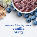 Gerber Toddler Food, Baby Food, Breakfast Oatmeal with Barley, Vanila Berry Flavor, Cereal, Iron Helps Support Brain Development, 8 Pack