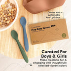 KeaBabies Silicone Baby Spoons, Self Feeding 6-12 months - 3-Pack Baby Weaning Eating Utensils, Toddler First Food Training Spoon, Infant, Kids Feeding Supplies Essential Set, Dishwasher-safe (Slate)