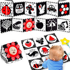 High Contrast Baby Toys for Newborn Infant 0-6 Months Montessori Tummy Time Black and White Sensory Crinkle Toys 0-3 3-6 Months Soft Books Carseat Toys for Baby Boys Girls Easter Basket Stuffers Gifts