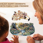 Wooden Puzzles for Adults, Spring Flower Wooden Jigsaw Puzzle for Adults, Unique Animal Shape Wood Puzzles Adult, Birthday Party Gifts for Friends & Family Leisure Time Game Home Decor (XL)