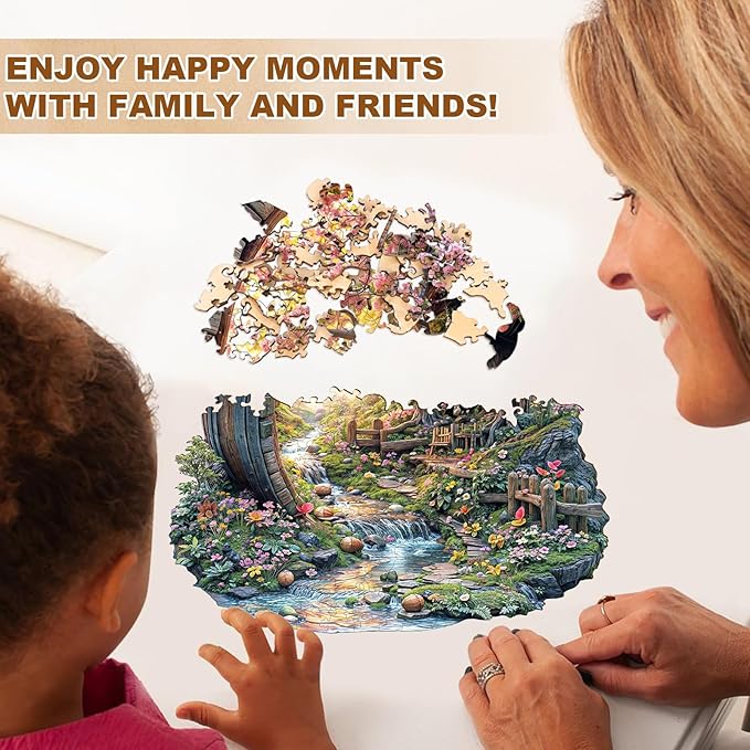 Wooden Puzzles for Adults, Spring Flower Wooden Jigsaw Puzzle for Adults, Unique Animal Shape Wood Puzzles Adult, Birthday Party Gifts for Friends & Family Leisure Time Game Home Decor (XL)