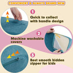 Jela Foam Blocks - Soft Play Equipment with 6 Luxury Miss Fabric Climbing Blocks for Toddlers, Babies & Kids - Lightweight Climb & Crawl Playset