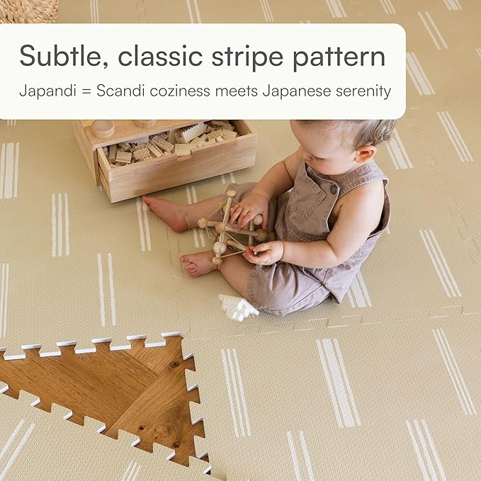 Lillefolk Baby Play Mat for Floor – 4x6ft Old White| Soft Non Toxic Premium EVA Foam Tiles for Tummy Time, Crawling & Playroom – Waterproof Interlocking Floor Mat for Babies & Toddlers (6 Tiles)